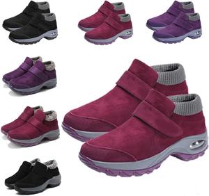 Женские повседневные удобные кроссовки для ходьбы, теплые слипоны, стильные, на платформе, противоскользящие, комфортные зимние ботинки, противоскользящие туристические ботинки Generic, Red
