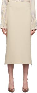 Юбка миди из бежевого неопрена Dries Van Noten