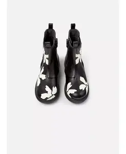 Дуэт девичьих кожаных сапог-близнецов Camper, черный