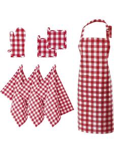Redbest  Кухонный набор из 7 предметов из хлопка, цвет «Нэшвилл», красный