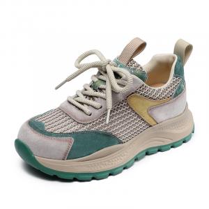 Devanro Скользоустойчивые, износостойкие, дышащие, увеличивающие рост низкие повседневные туфли для женщин серо-зеленые (сетчатые без подкладки), цвет Gray Green (Unlined Mesh)