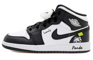 Баскетбольные кроссовки Air 1 для подростков, износостойкие, средней высоты Jordan, черный