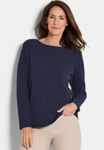 Топ с длинными рукавами в стиле «креппоптик» Goldner, Navy