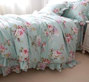 3FLQOOPP Комплект постельного белья с цветочным принтом и рюшами Bedding Sets