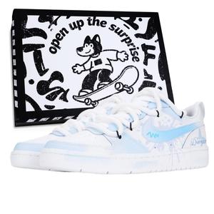 Детские, подростковые, противоскользящие, износостойкие, низкие кроссовки для скейтбординга Court Borough Nike, синий