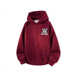 Толстовка Unisex Hooded Moderate Heavyweight HUANQIU, burgundy