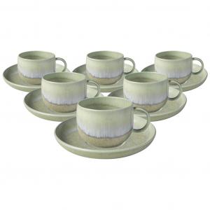 Чашка от Villeroy & Boch Кофейные чашки с блюдцами Perlemor Alga 190 мл, набор 6 шт., зеленый Like. By Villeroy & Boch, зеленый