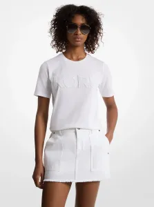 Хлопковая футболка с логотипом и пайетками Michael Kors Outlet