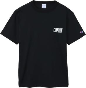 Мужская футболка Champion с коротким рукавом и круглым вырезом, 100% хлопок, графический логотип, базовый размер C8-X319, черно-белый