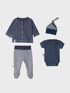OrganicEra Комбинезон/боди 'Organic Newborn Nursing Set, 4 pcs Set' в цвете индиго