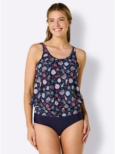 Топ танкини свободного кроя с принтом темно-синего и аквамаринового цветов WITT WEIDEN