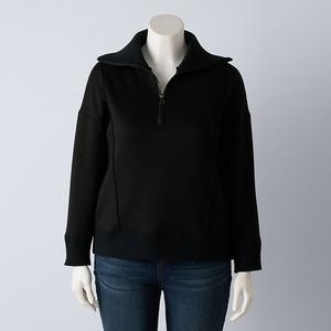 Свитер scuba с молнией до середины, plus size Simply Vera Vera Wang, Black