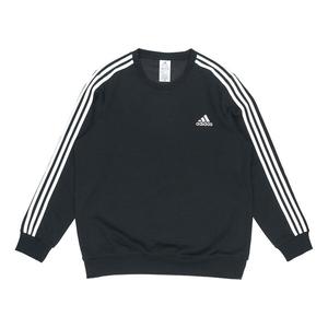 Толстовка Men's adidas 3S Fl Swt Stripe Sports Round Neck Pullover Black, черный