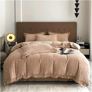 NNJFEJFJGMGRU Комплект постельного белья из мягкого плюшевого вельвета с 3D резьбой