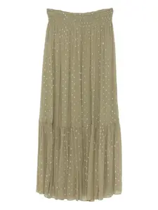 Юбка с оборками и эффектом металлик Ba&Sh, зеленый