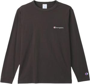 Мужская футболка Champion с длинным рукавом, круглый вырез, 100% хлопок, вышитый логотип, базовая модель, длинный рукав, круглый вырез, 100% хлопок, вышитый логотип, C8-W420Z, черный
