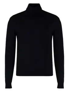 Свитер в рубчик с высоким воротником slowear, черный