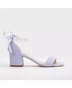 Босоножки Illy на низком каблуке с жемчугом Forever & Always Shoes, фиолетовый