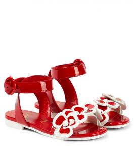 Сандалии Pensatoi из лакированной кожи с аппликацией Christian Louboutin, белый