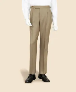 Шерстяные плиссированные брюки из саржи