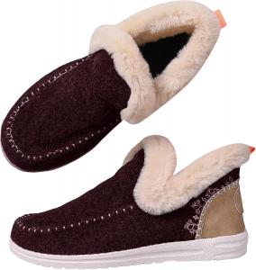 Тапочки Baimiu для женщин и мужчин, для дома и улицы, зимние теплые пушистые ботинки, кроссовки без шнурков для уютных ног, широкие тапочки унисекс, красный