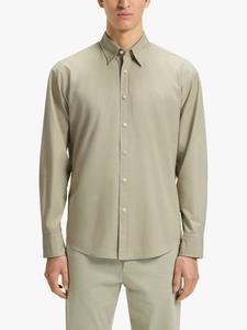 BOSS Regular Fit рубашка из крашеной поплиновой хлопковой ткани HUGO BOSS, Open Green