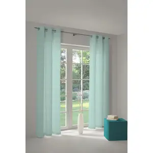 Занавес Маленький попугай с люверсами, 1 шт., из 100% органического хлопка Adam, светло-голубой