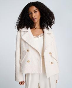 Женский укороченный двубортный пиджак-бушлат Kenneth Cole, Oyster