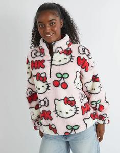 Толстовка Skinnydip London Hello Kitty Cherry Longline Felee в розовом цвете