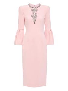 Jenny Packham декорированное платье с рукавами колокол, розовый