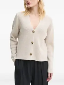 Кардиган с V-образным вырезом в рубчик Marc O'Polo, нейтральный