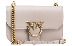 Сумка через плечо из телячьей кожи, кроссбоди обычная women's gray PINKO