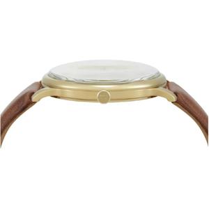 Наручные часы с кварцевым механизмом Кожаный ремешок 42 мм Золотой циферблат Мужские часы EMPORIO ARMANI