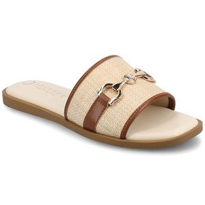 Женские балетки Priya на квадратном каблуке Journee, Natural Cognac