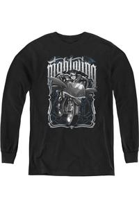 Футболка с длинным рукавом Batman Nightwing для подростков в байкерском стиле Gildan, черный