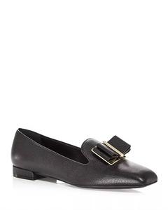 Женские лоферы Zaneta Square Toe черного цвета Salvatore Ferragamo, черный