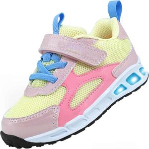 Детские кроссовки Floranate с подсветкой для мальчиков и девочек, светящиеся LED, легкие для прогулок и тенниса, для малышей и маленьких детей, желтый