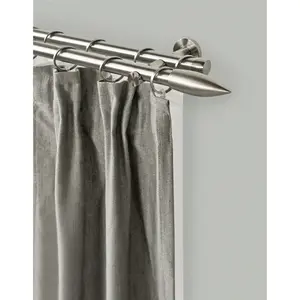 Карниз для штор GARESA "CARTOUCHE", 1 направляющая, желаемая длина, комплект для штор, выдвижной, настенный монтаж, имитация нержавеющей стали, цвет edelstahlfarben