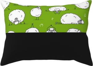 Pevtufa Чехол на подушку с принтом "Веселая овца занимается йогой" Funny Sheep Doing Yoga