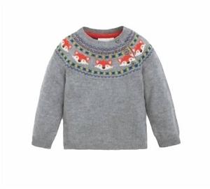 Пальто-джемпер Fox Fair Isle для мальчиков в сером цвете Marlborough JoJo Maman Bebe, цвет marlborough grey