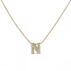 Ожерелье с подвеской "AZ" в форме пузыря из 10-каратного золота с бриллиантами Haus Of Brilliance, Yellow | N