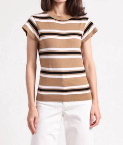 Футболка с комбинированной полоской и короткими рукавами в песочном цвете Desert Sand Combo Minnie Rose, Desert Sand Combo