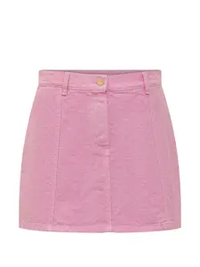 Мини-юбка из денима с монограммой Casablanca, розовый