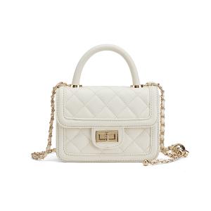 CORALDAISY Сумка из искусственной кожи квадратная маленькая через плечо кроссбоди женская черно-белая, Cream White