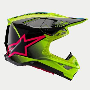 Шлем Alpinestars Supertech M10 Unite, Yellow Fluo/Black/Diva Pink Glossy