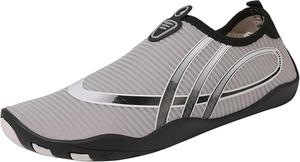Обувь для воды для женщин и мужчин, нескользящие аква-носки, удобные кроссовки без шнурков для ходьбы по пляжу, бассейну, йоге, серфингу, дышащие, легкие, для плавания Generic, серый