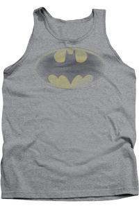 Майка для взрослых с выцветшим логотипом Batman Gildan, цвет athletic heather