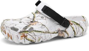 Сабо Armadillo для садоводства для женщин и мужчин, с меховой подкладкой, с памятью формы, теплые пушистые тапочки, зимние водонепроницаемые тапочки для дома и улицы, зимние теплые мягкие домашние тапочки с закрытым носком, унисекс Baimiu, белый