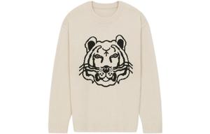 Классический мужской свитер с головой тигра Off White Kenzo, кремовый