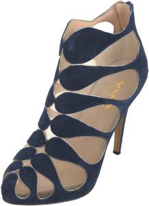 Туфли для бальных танцев XYD, свадебные сандалии для женщин, ботильоны до щиколотки, туфли на высоком каблуке с круглым носком, дышащая сетка, молния сзади, Blue